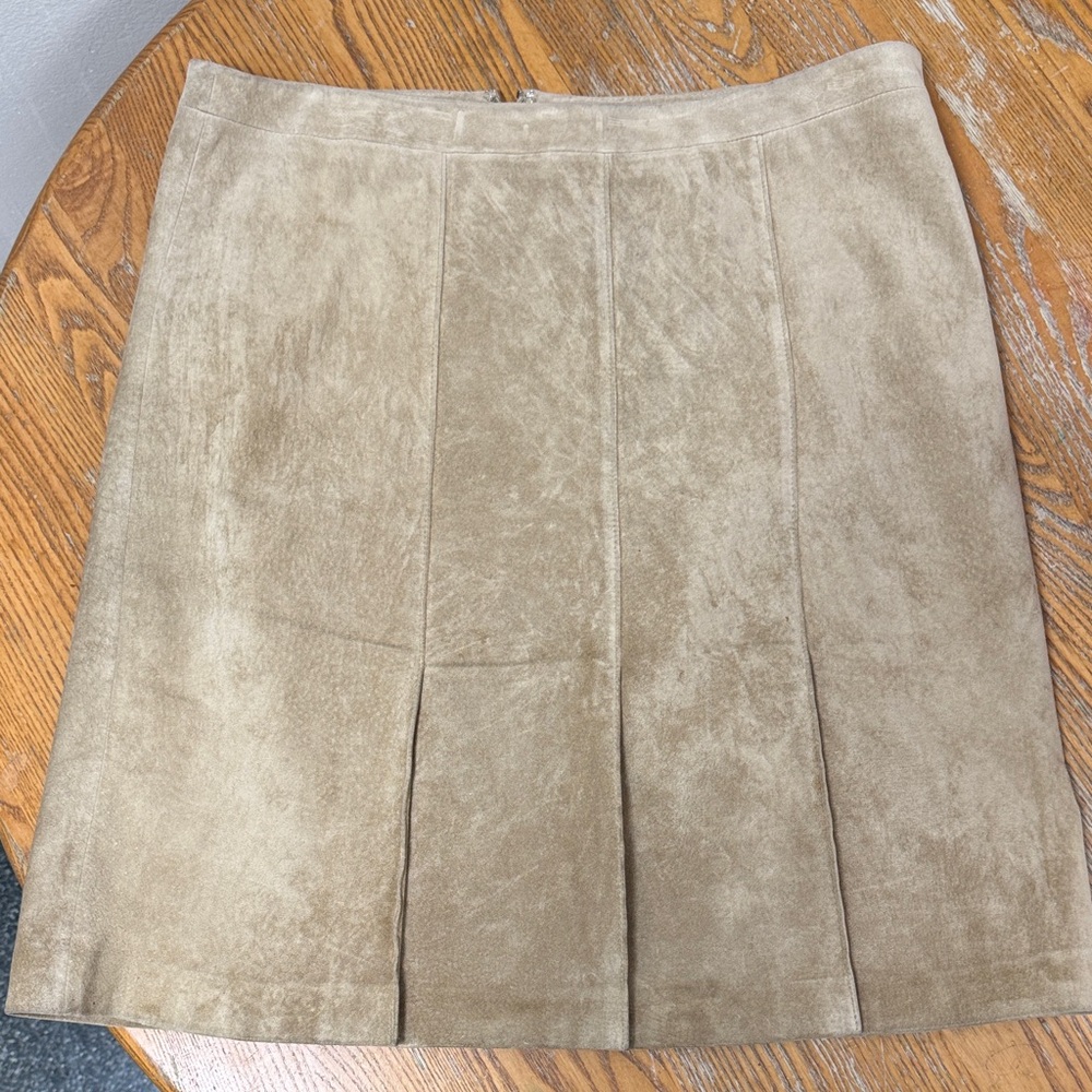 LOFT Beige Leather Skirt